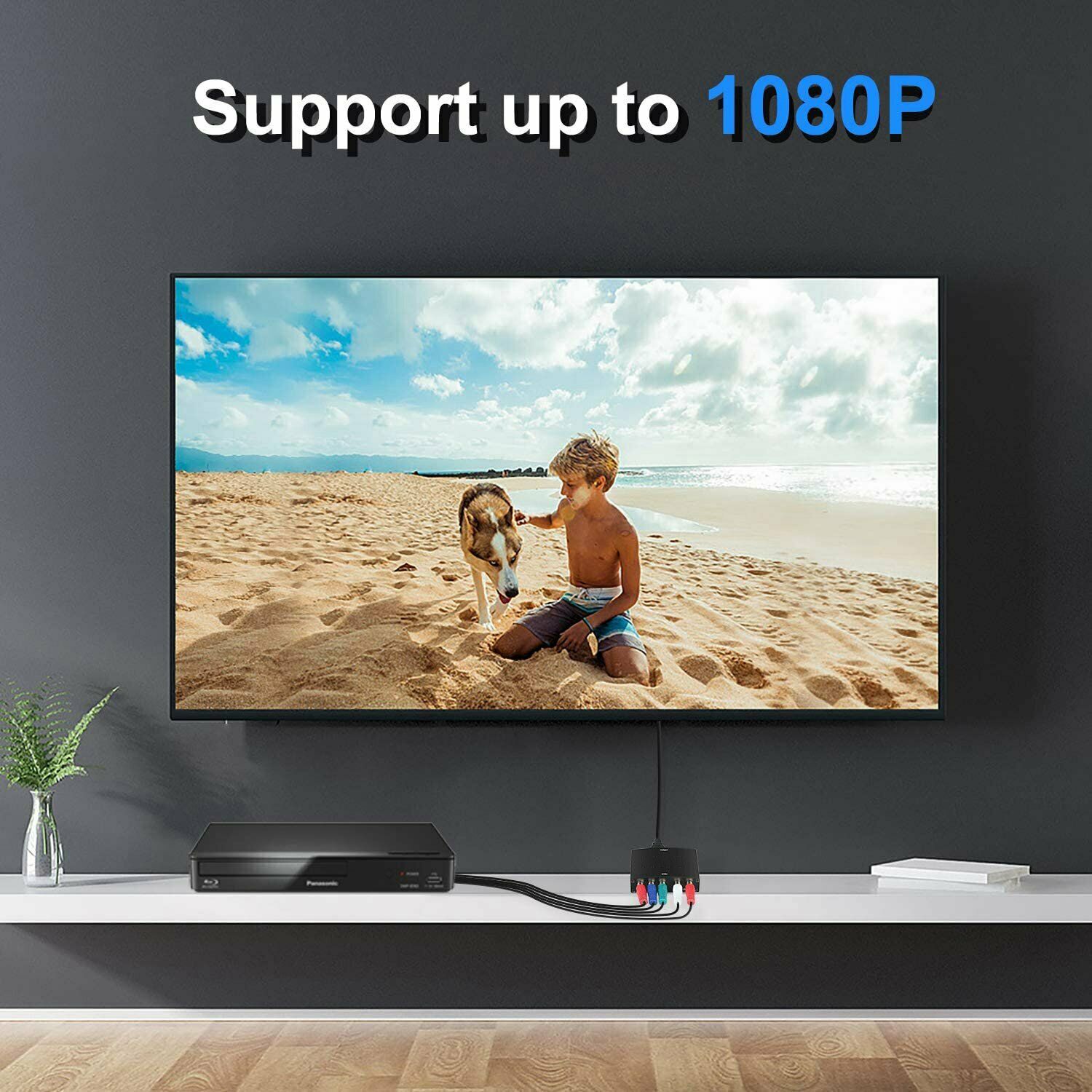 4X(YPbPr to MI Adapter, 5RCA RGB L/R Video to MI Converter, 1080P Audio ForK6O2)