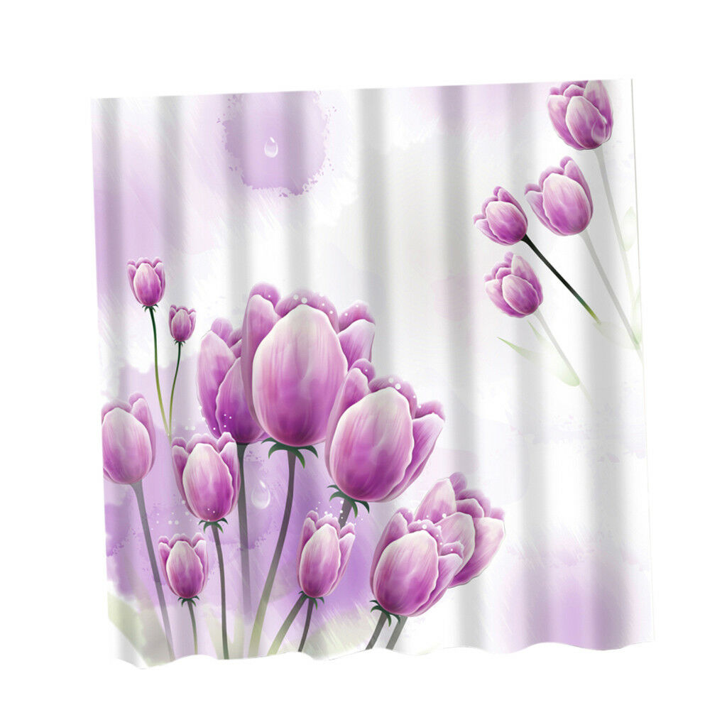 180cmx180cm Bathroom Shower Curtain Divider Fabric Curtain Purple