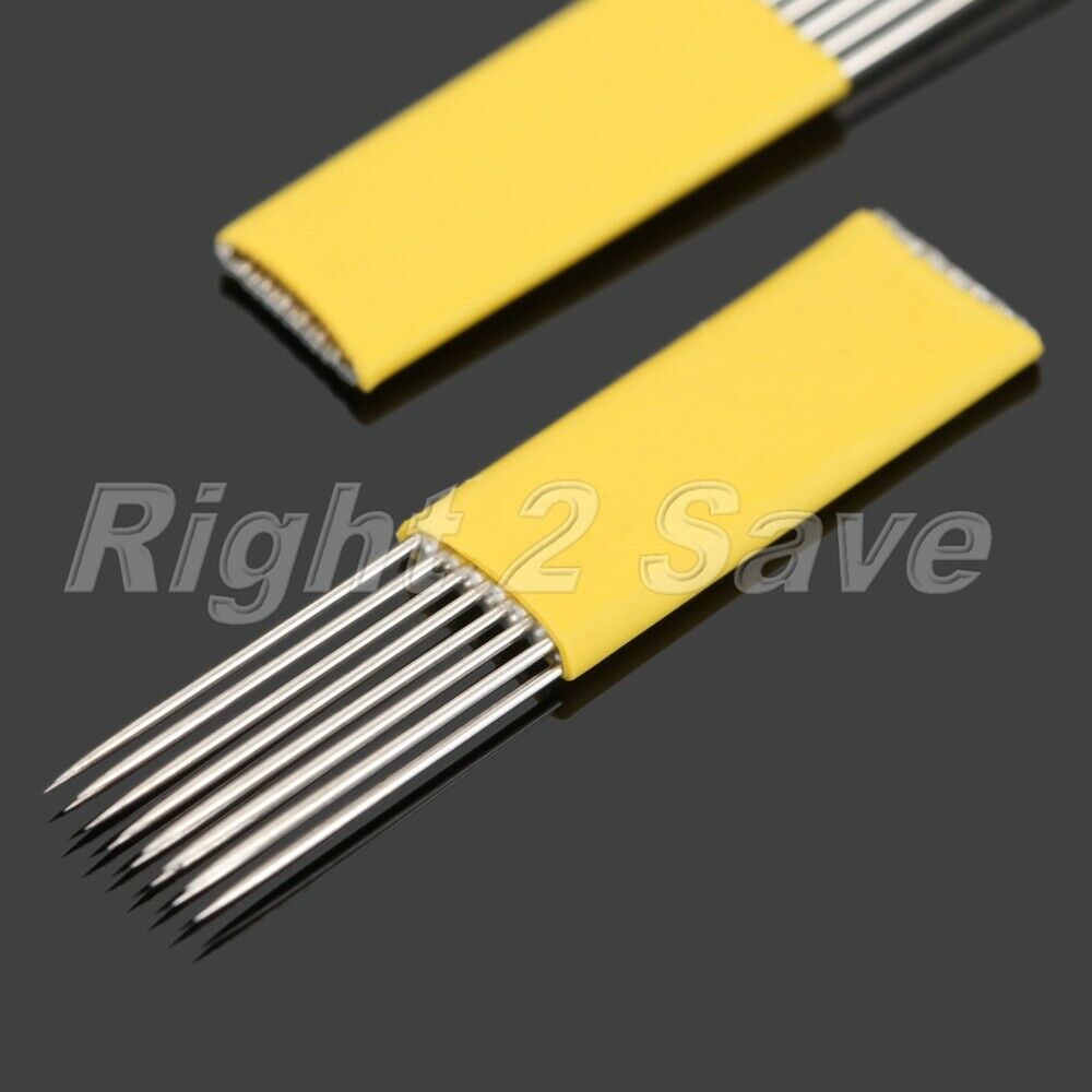 10pcs Eyebrow Tattoo Blades Double Row Fog 15pin Needles Permanent Makeup Tool