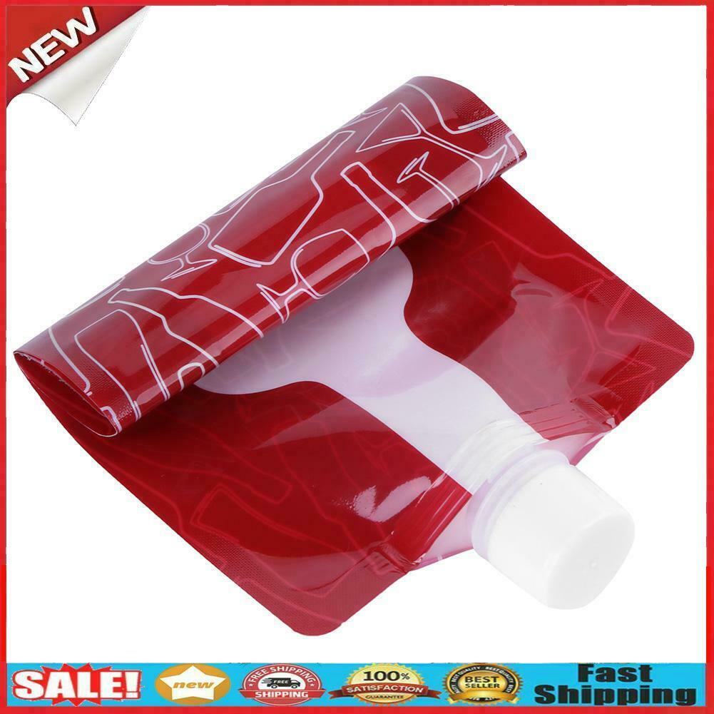 Portable 750mL Foldable Outdoor Camping Hiking PE Water Bag (Red) @