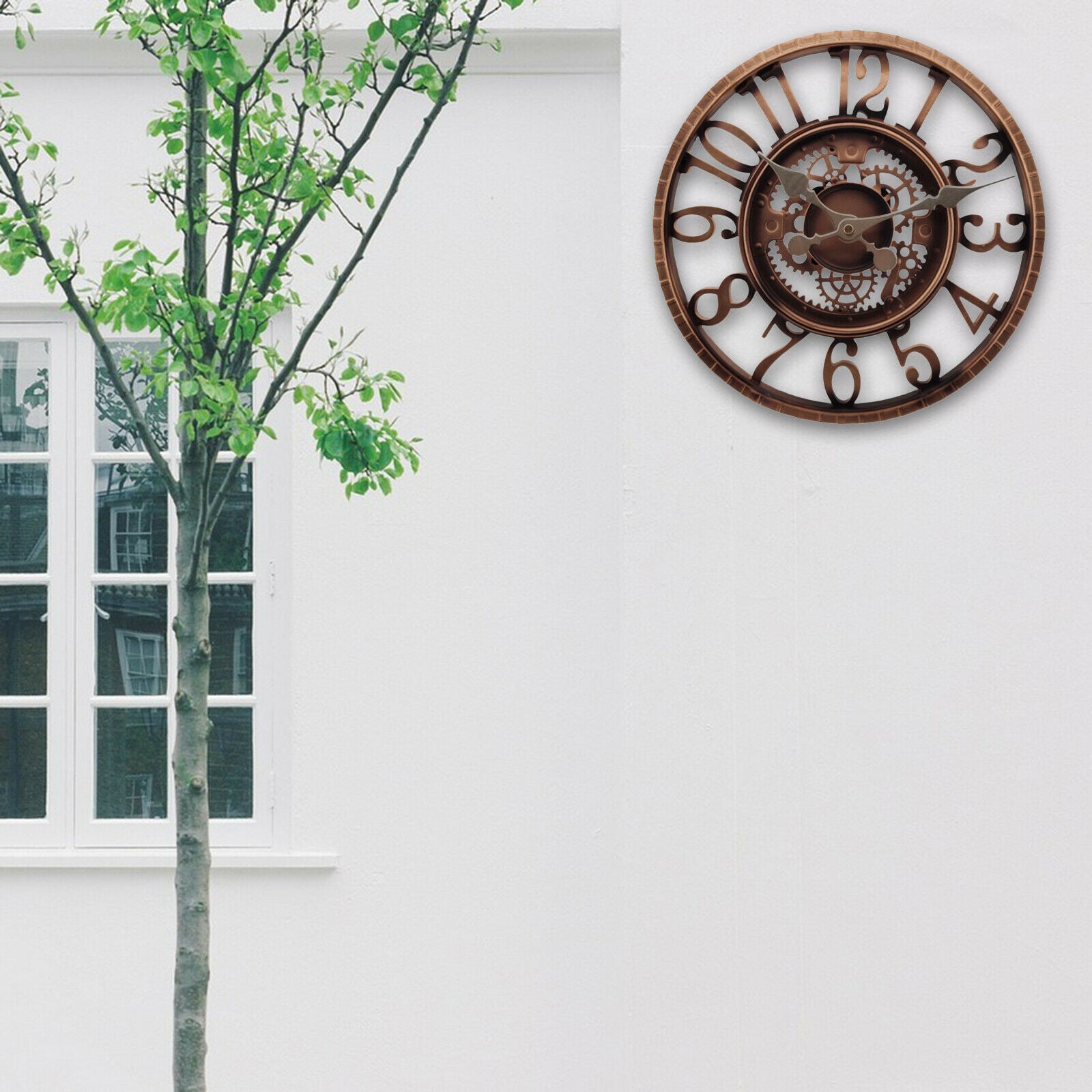 Outdoor Retro Wall Clock Silent 12 Inch for Living Room Kitchen Outside