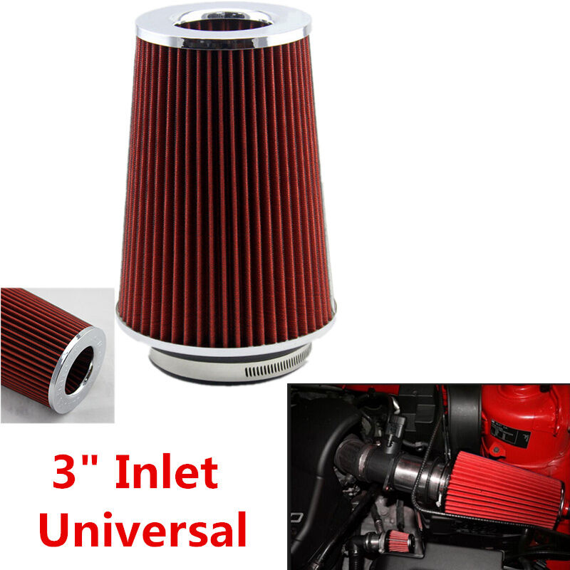 Universal Aluminum 3'' Race Sports Air Intake Cone Filter Cleaner Vent Crankcase