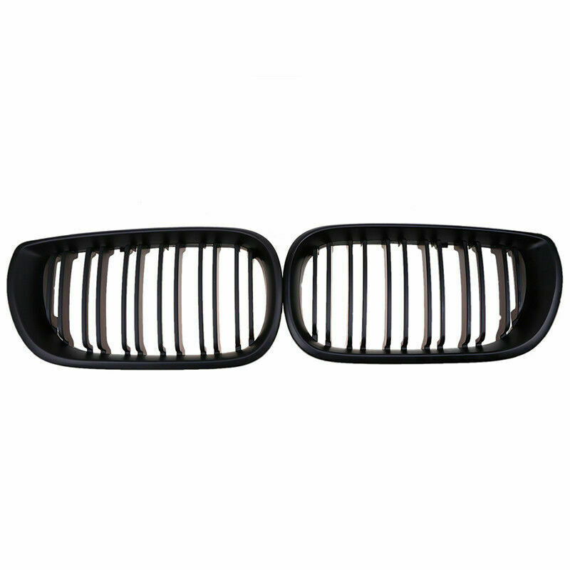 2x Black Front Dual Slat Kidney Grill Grilles For BMW E46 325i 325xi 330xi 01-05