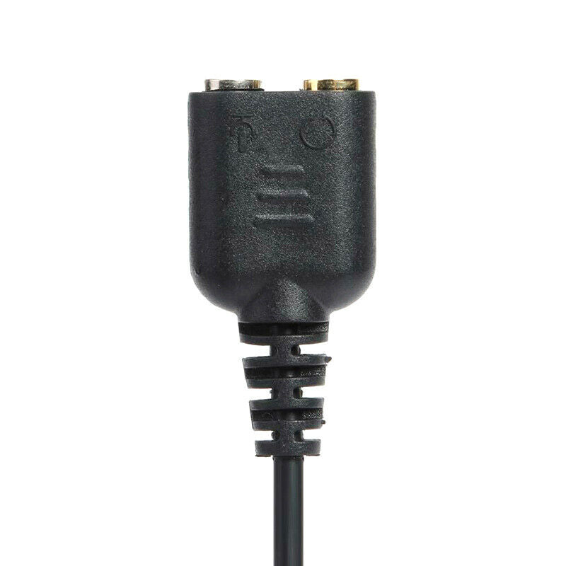 Black 2.5mm Plug To 3.5mm Headphone+Mic Jack Adapter Cable For Panasonic PRKU SJ