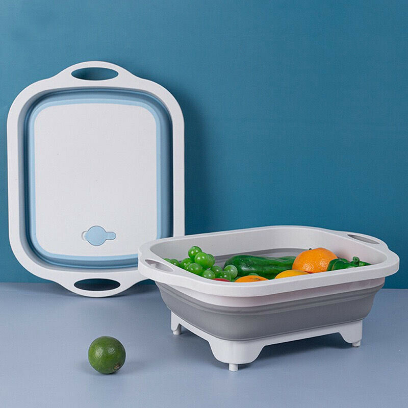 Multifunction Collapsible Cutting Board Dish Tub 3In1 Folding Sink Drain BasBDA