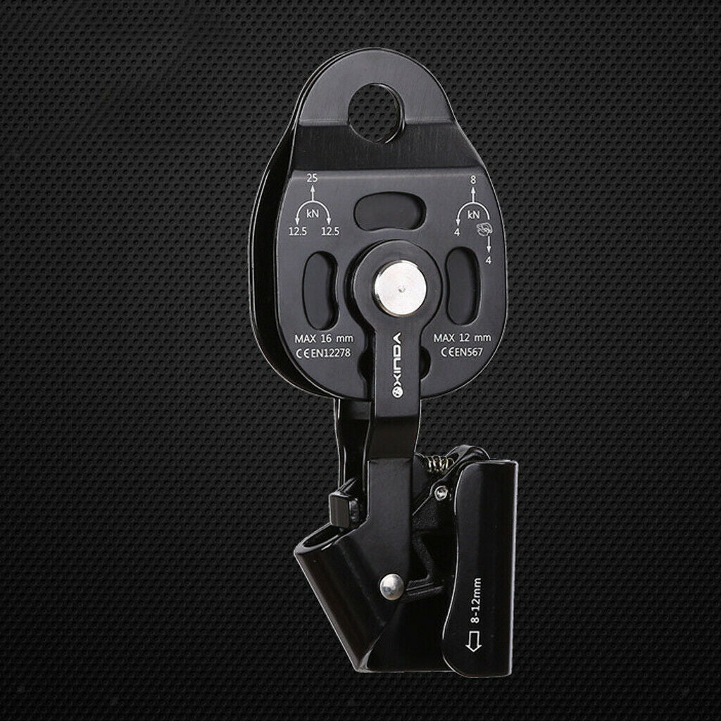 Climbing Device Ascender Equipment Pulley 19 X 7.3 Cm Black