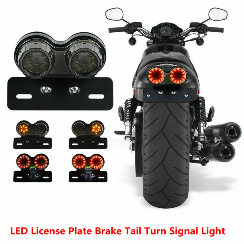 License Plate LED Brake Tail Turn Signal Light For Bobber Cafe Racer ATV Chopper