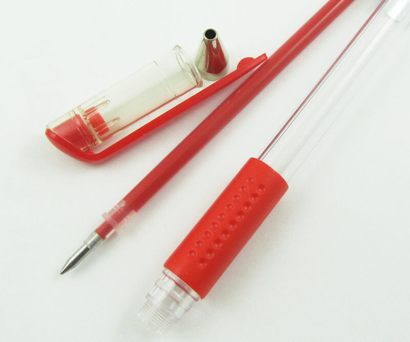 1pc M&G Q7# 0.5mm pipe Red Gel Ink Pens reusable Red-transparent barrel