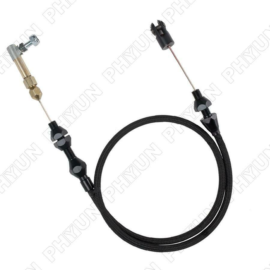24" Universal Natural Braided Stainless Steel Throttle Cable For Mopar Ford GM