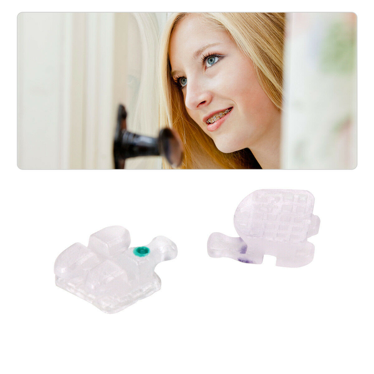 10X Dental Orthodontic Ceramic Invisible Brackets Roth 0.022 3-4-5 Hooks AZDENT