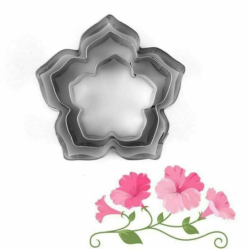 3Pcs Flower Cookies Cutter Pastry Biscuit Cake Decorating Mold Mould Tools