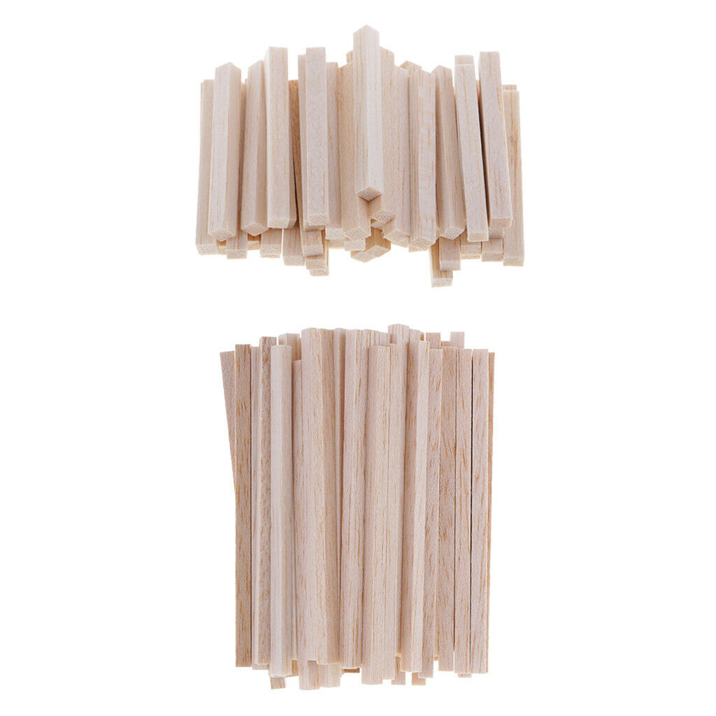 100 Pieces Natural Balsa Wood Shapes Wooden Dowel Modelling Building Hobbies