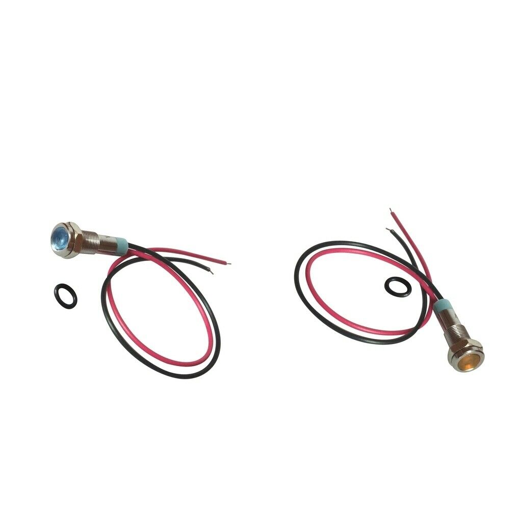 2 Pieces ï¼ˆYellow And Blueï¼‰ 220V Signal Power Supply LED Indicator Metal Lamp