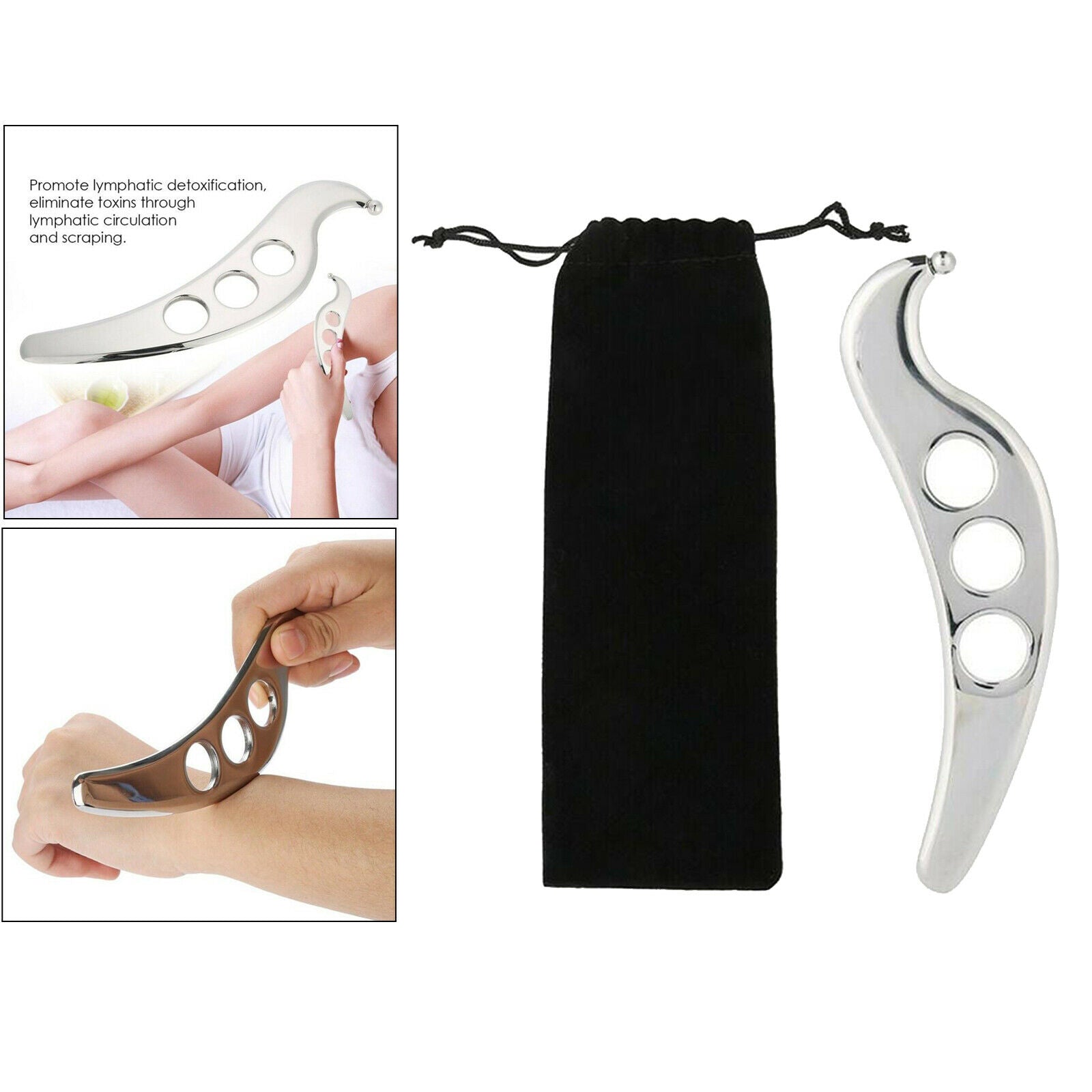 Gua Sha Tool, Stainless Steel Scraping Massage Tool for Relaxing Reduce Head,