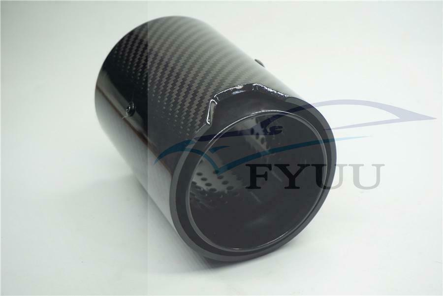 70mm（2.7inch） Grilled Style Real Carbon Fiber Glossy Exhaust tip exhaust pipe