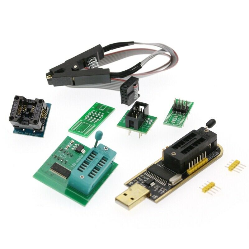 4X(CH341A USB Programmer Module + SOIC8 SOP8 Test Clip + 1.8V Adapter S6U2)