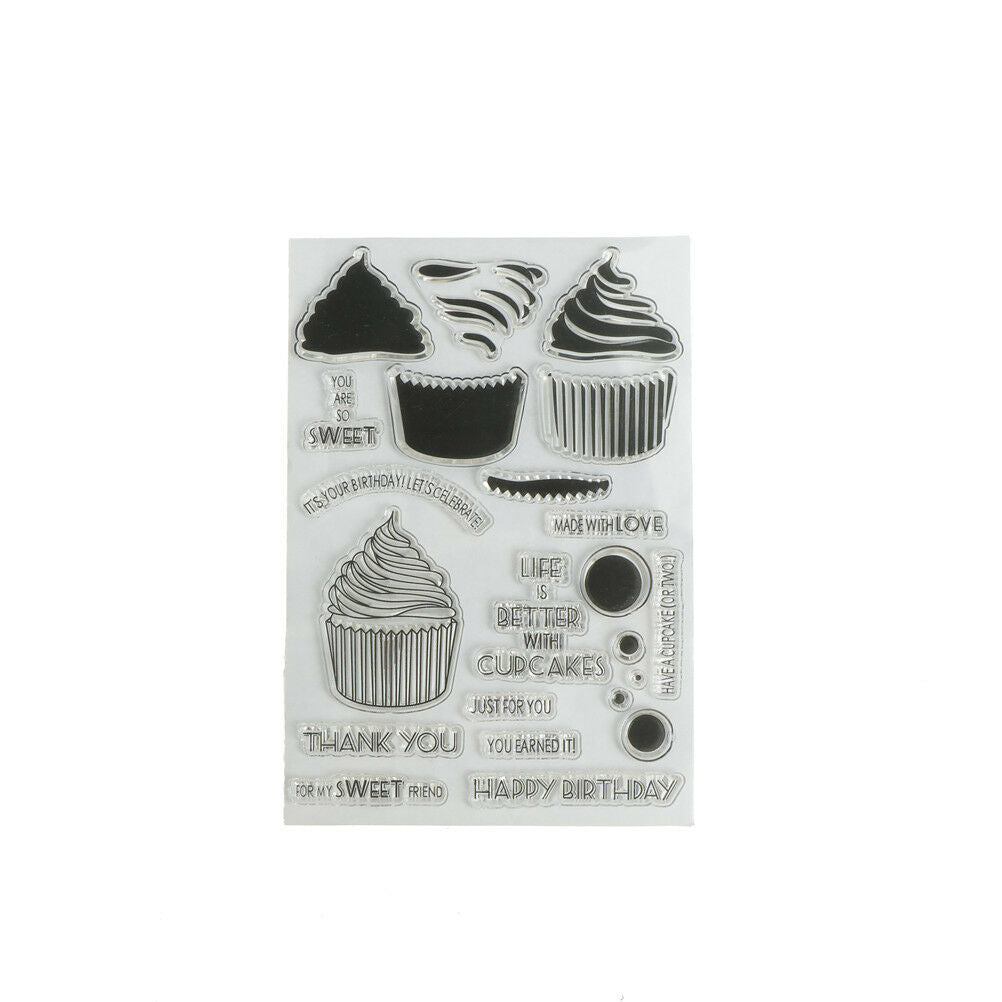 Cupcakes DIY Transparent Silicone Clear Stamps Scrapbooking Album Cards De.l8