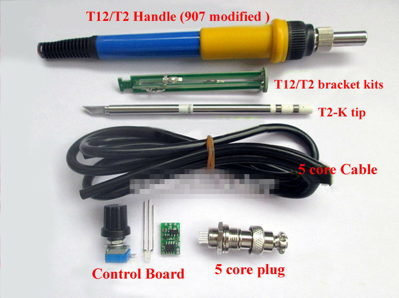 Temperature Controller + T12 Tip Bracket + Handle Case For HAKKO Soldering Iron