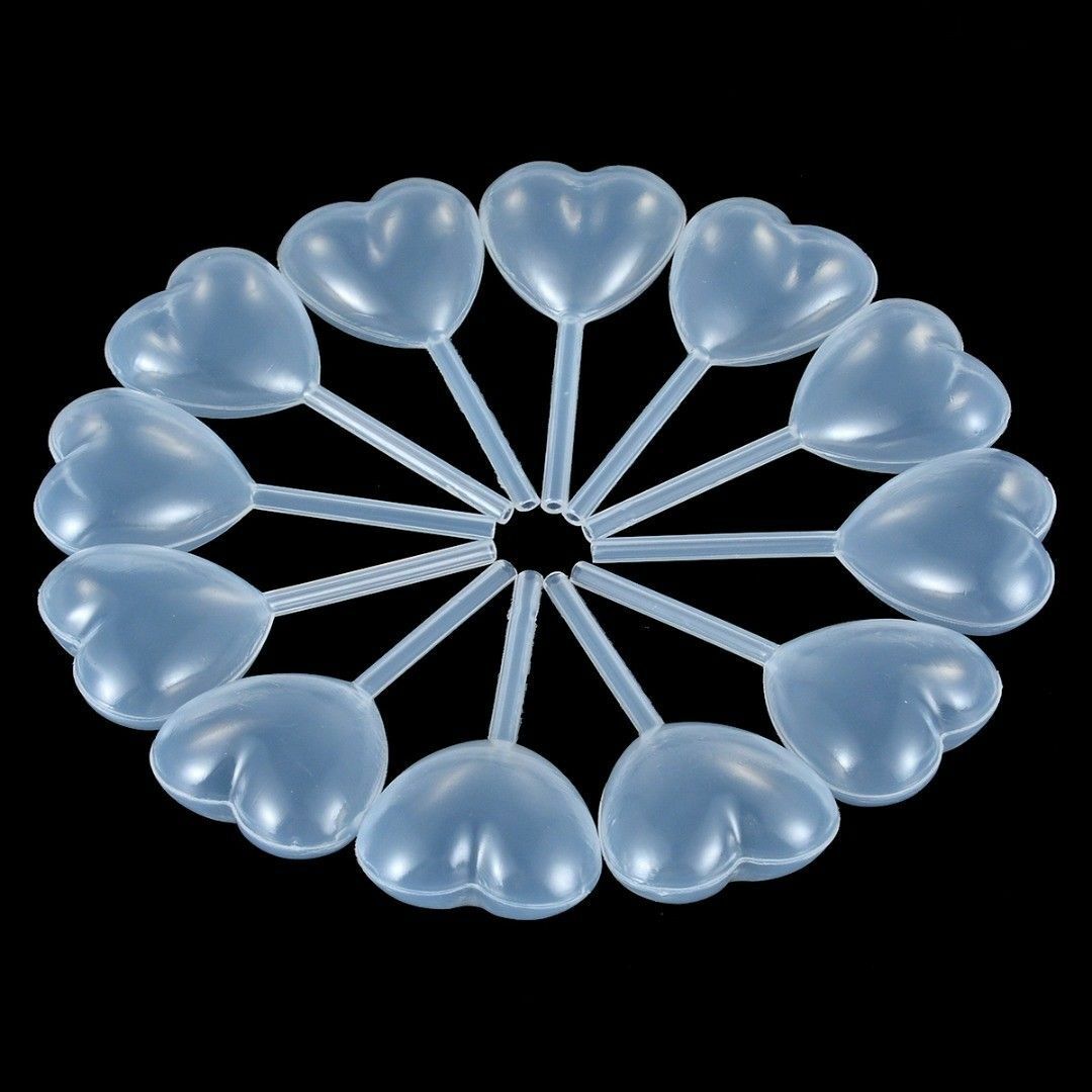 50pcs Heart Shaped Plastic Squeeze 4ml Transfer Oils Liquid Pipettes Eye Dropper