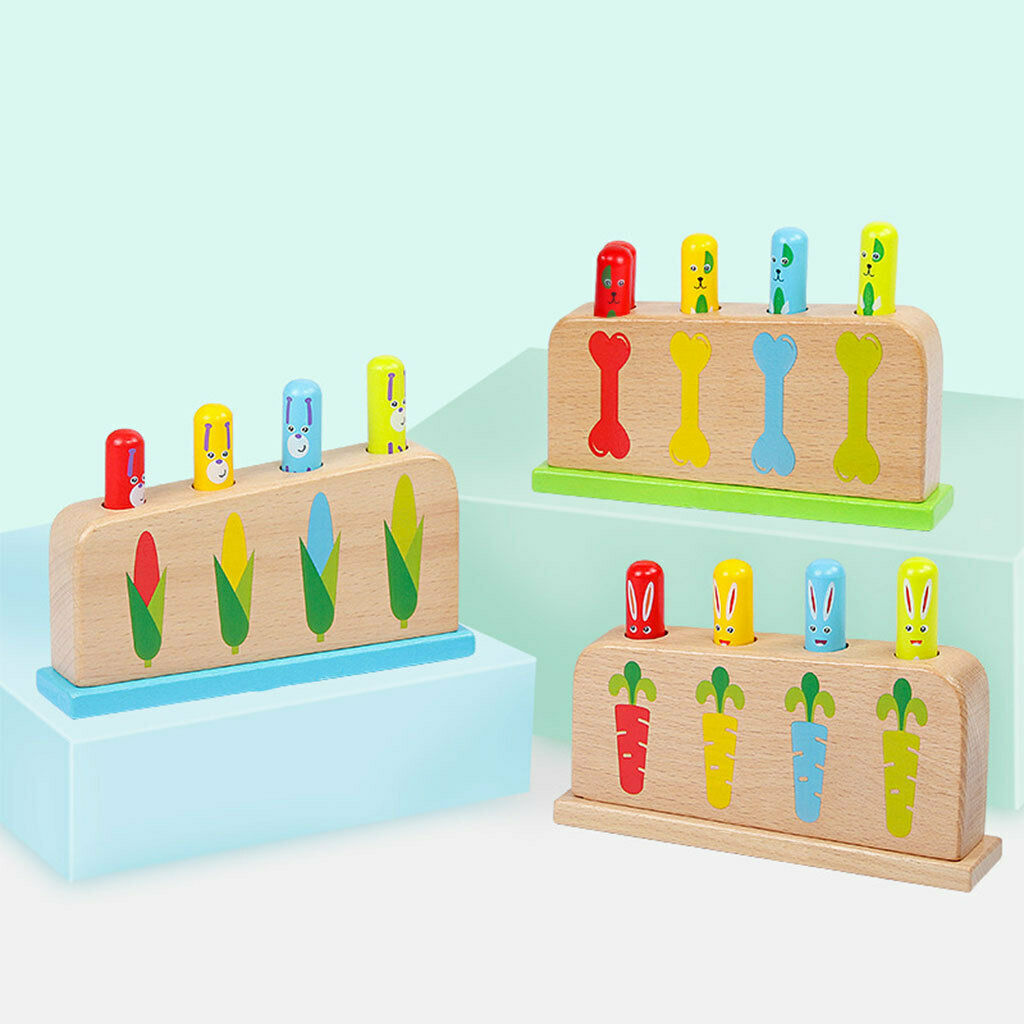 Wooden Sensory Rabbit Jumping Game Early Learning Toys for 18+ Months Kids
