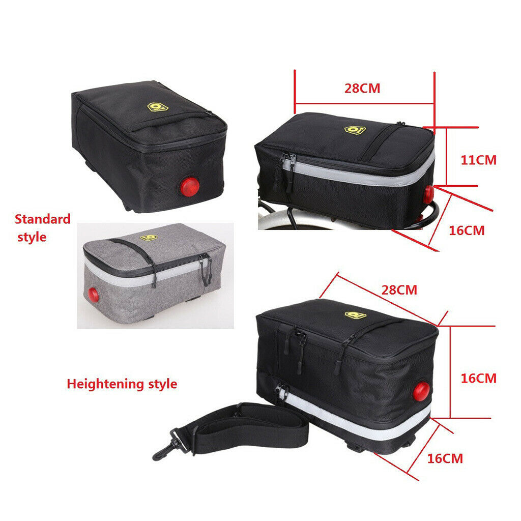 Bike Rear Seat Rack Storage Bag Handlebar Pouch Pannier Normal Gray