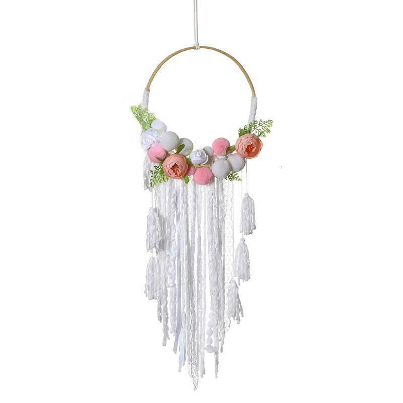 Boho Dream Catchers with Rose Flowers Handmade Dreamcatchers for Wall Hanging