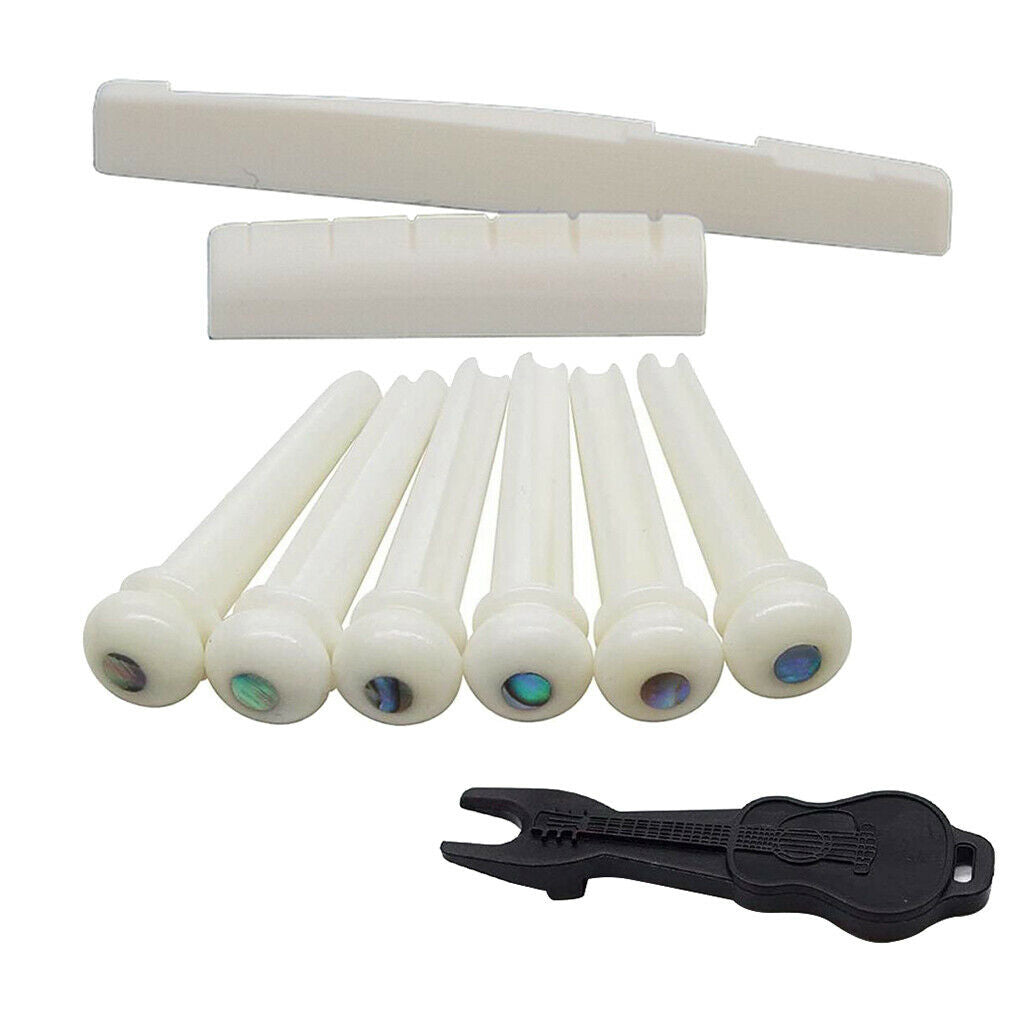 Classical Guitar Bridge Cattle Saddle 6 String Bone Split Nut New