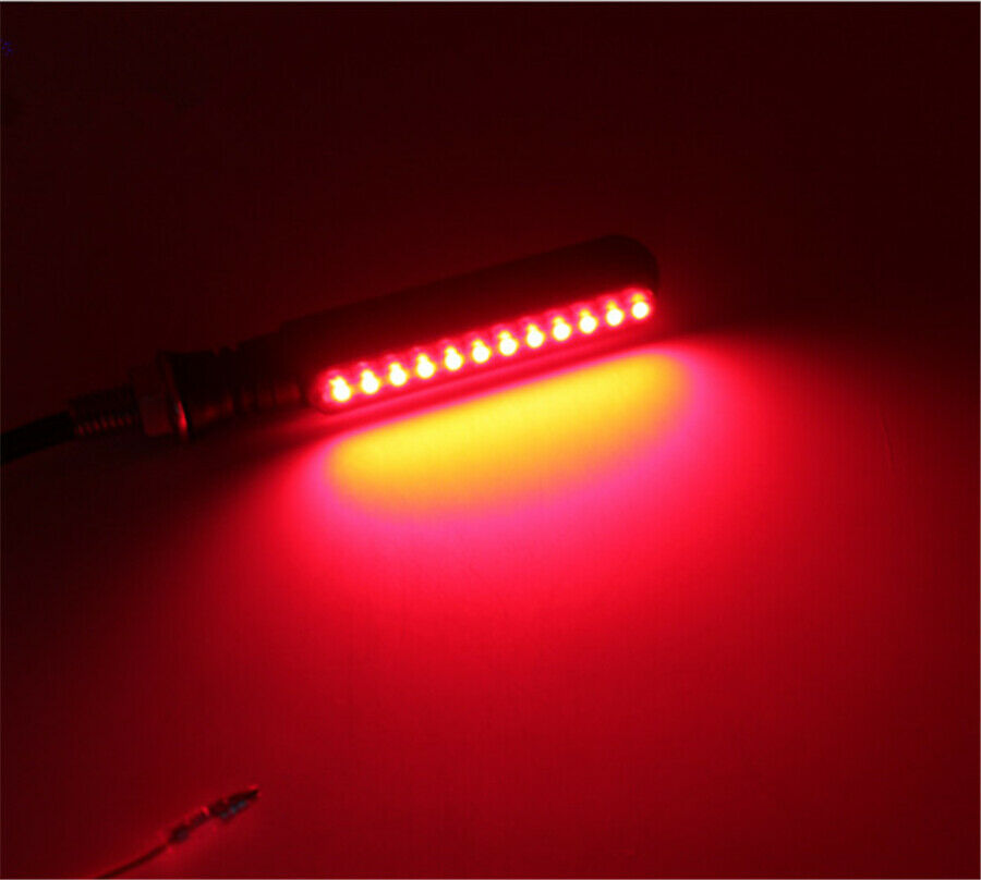 2Pcs Motorcycle LED Red Strobe Brake Tail Light Yellow Flowing Turn Signal Light
