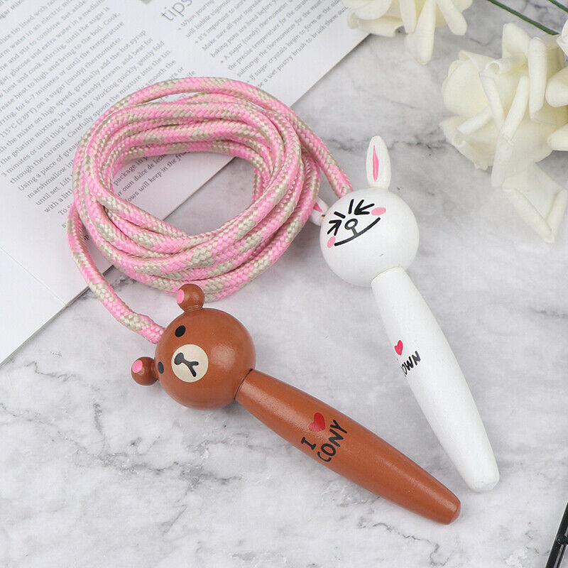 1Pc 2M Kids Jump Ropes Wood Handle Sport Bodybuilding Fitness Skipping Ro.l8