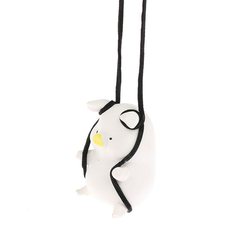 Car Pendant Cute Anime Little Pig Swing Auto Rearview Mirror Hanging Orname TL