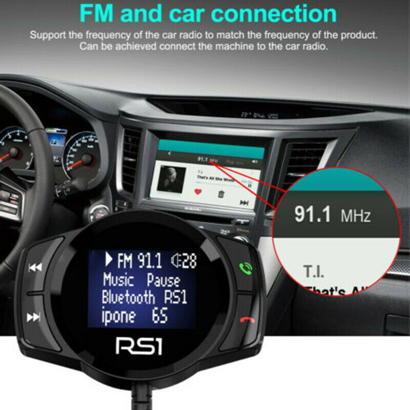 RS1 Handsfree Wireless Car Kit LCD FM Transmitter MP3 Radio Player USB Charger