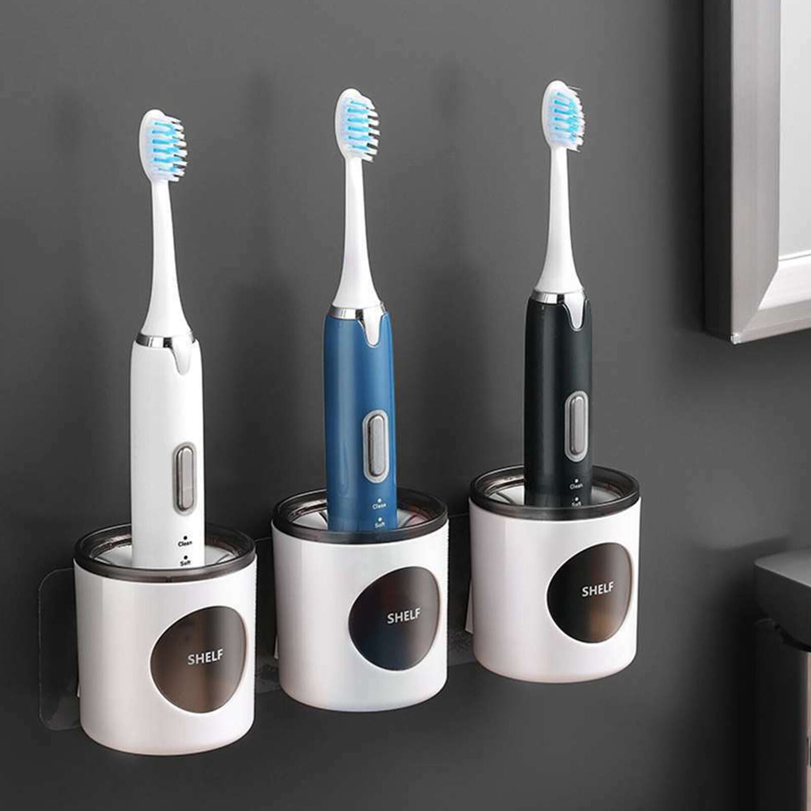 2 x Bathroom Electric Holder Toothbrush Toothbrush Holder Toothbrush Stand Wall