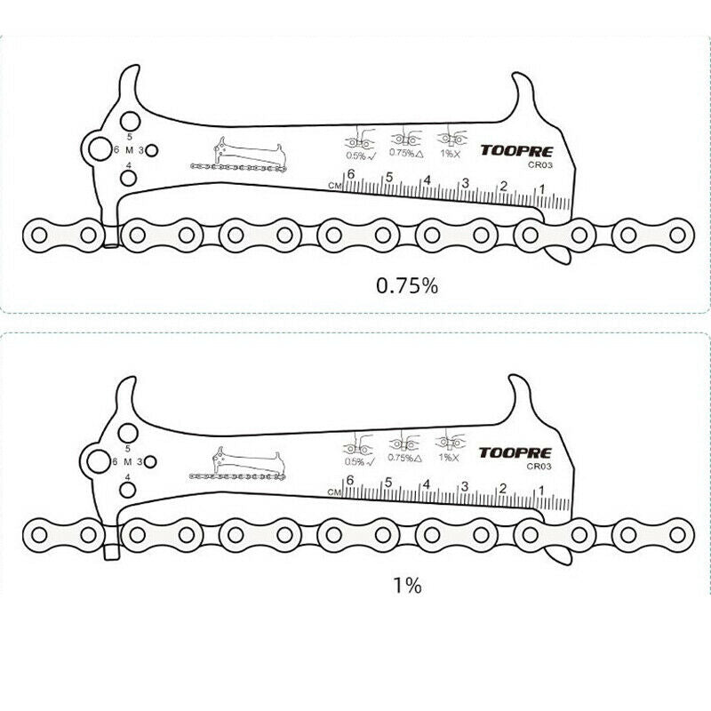 Bike Chain Wear Indicator Ruler Bicycle Chains Gauge Measureme.l8