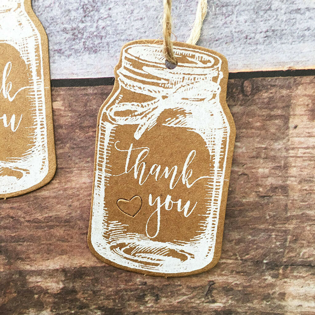 50pcs Kraft Paper Drift Bottle Thank You Gift Tag Labels   DIY