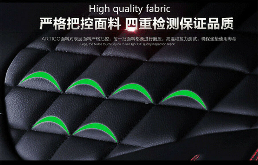 Universal Black and Red Plaid Armrest Box Mats Armrest Top Mat Liner PU Leather