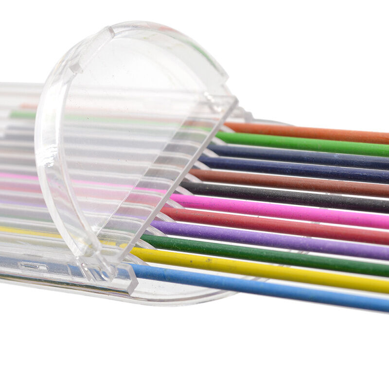1 Set 12 Colors 2mm Lead Refills for Mechanical Pencil Stationery Painting New