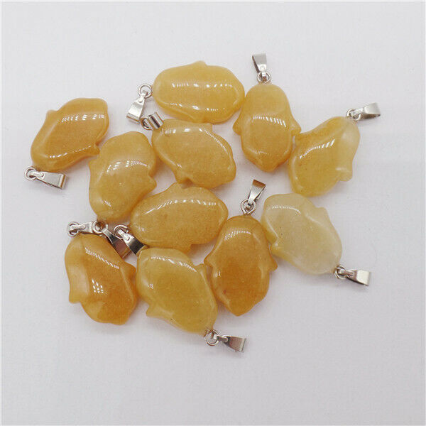 15Pcs 20x15x5mm Natural Yellow Aventurine Tulip Flower Pendant Bead DIY HH9640