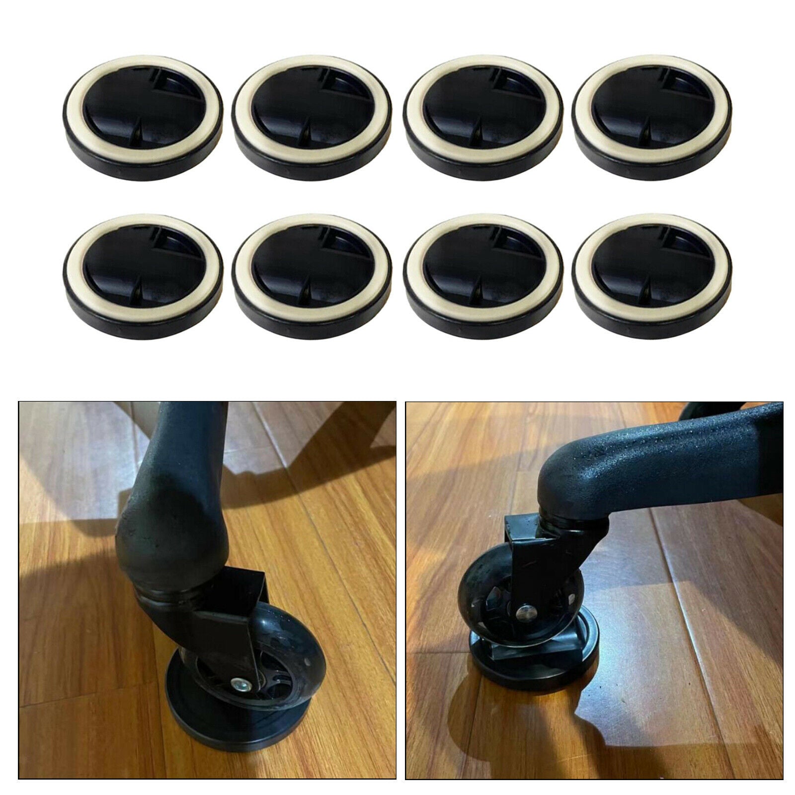 Polypropylene Chair Leg Caps Reduce Noise 8pcs Round Pad No Need to Stick
