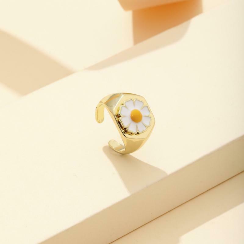4 Pcs Flower Butterfly Ring Adjustable Open Cuff Party Wedding Beauty Jewelry