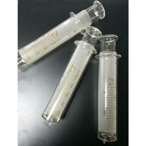1PC 100ml Large Diameter Recycling Glass Syringe Sample Injector Lab Supplies