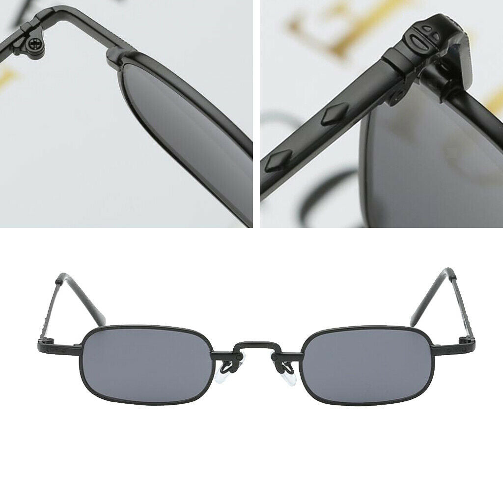 2pcs Fashion Rectangle Sunglasses Small Frame UV400 90s Eyewear Glasses