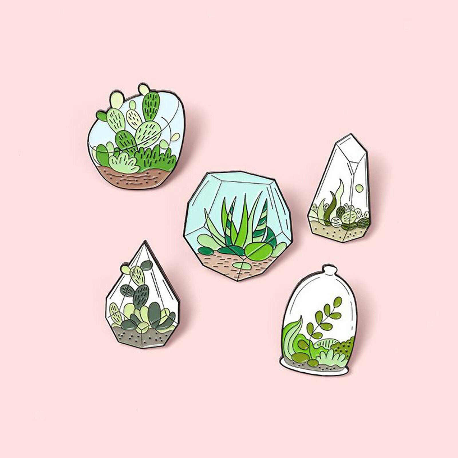 5pcs/set Novelty Brooch Pins Sweater Shawl Shirts Dresses Plant Potted Type