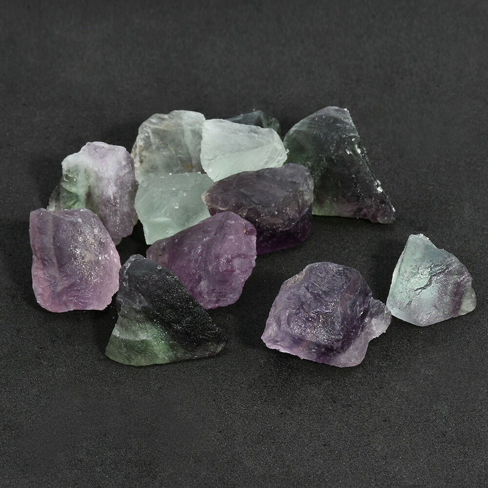 Beautiful Natural Fluorite Quartz Crystal Stones Rough Polished Gravel Specimen