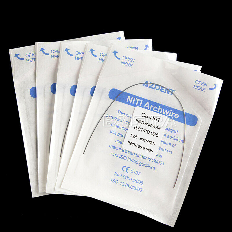 50X Dental Cu NiTi Copper Nickel Titanium Rectangular Arch Wires 0.014*0.025