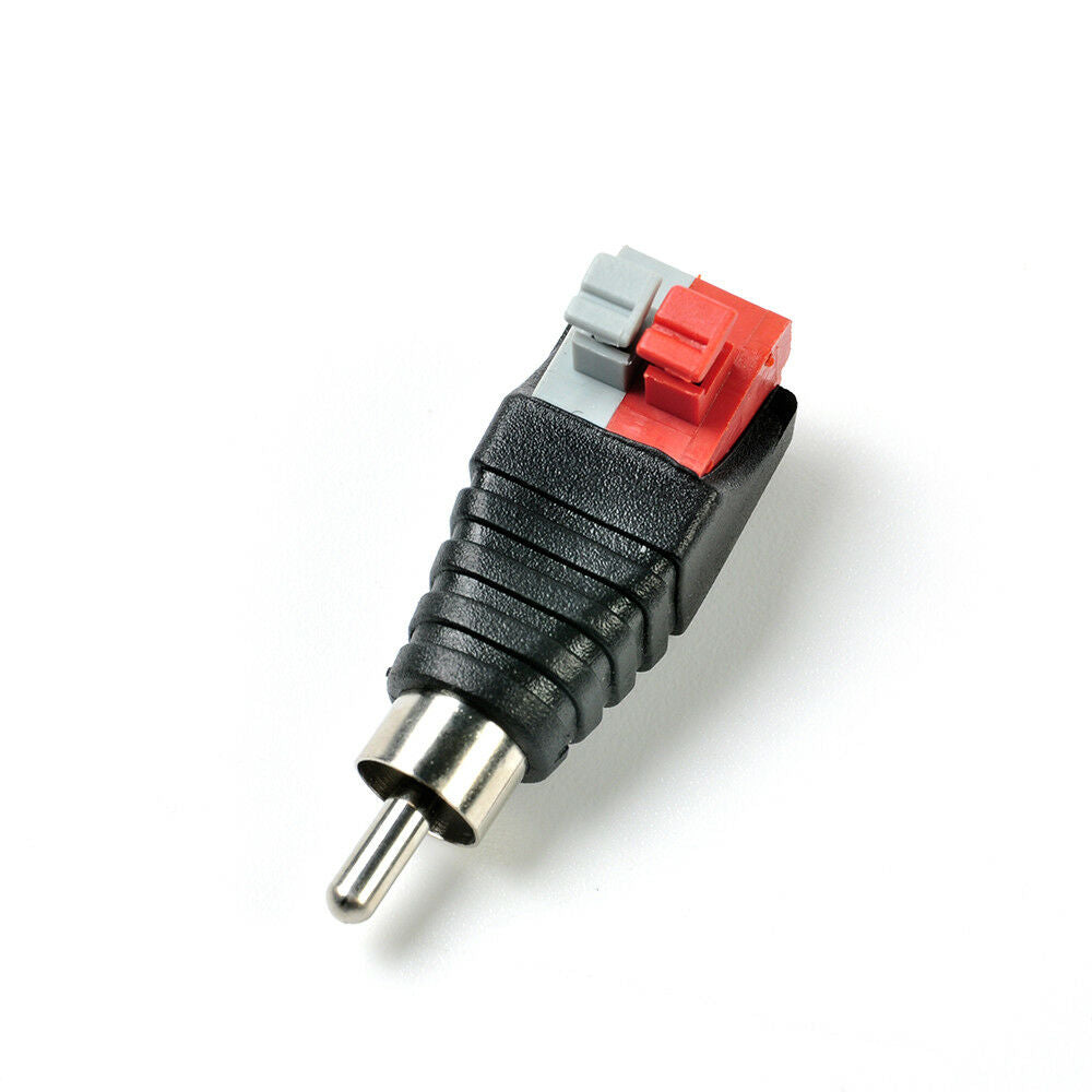 Electronic Speaker Wire A/V Cable to Audio Male RCA Connector Adapter Press Plug