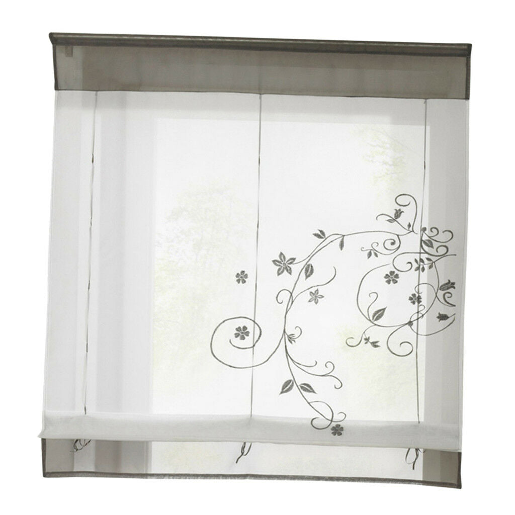 Rod Pocket Window Curtain Sheer Voile Bedroom Kitchen Balcony 60x120cm Grey