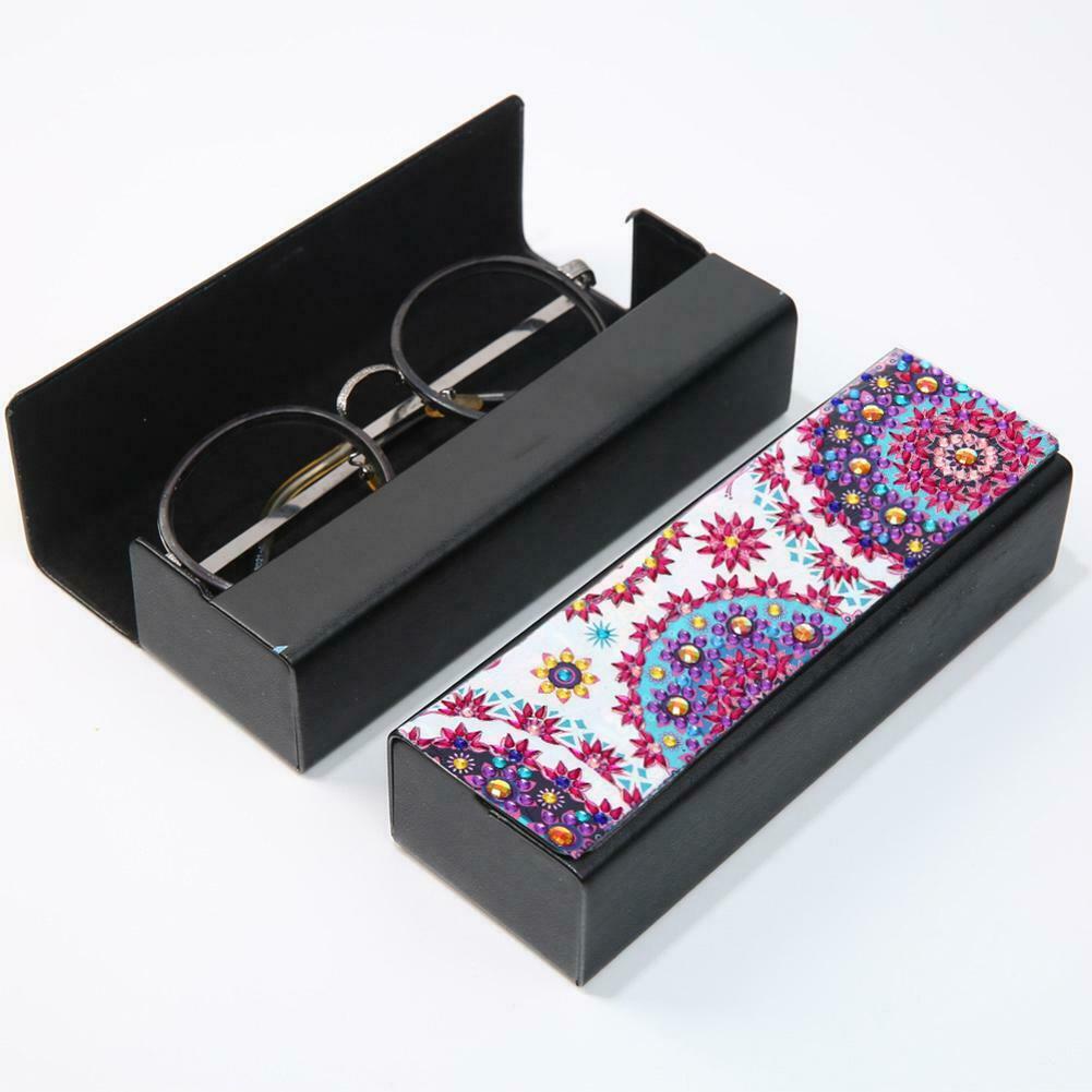 DIY Diamond Painting Eye Glasses Storage Box Travel Leather Sunglasses Case @