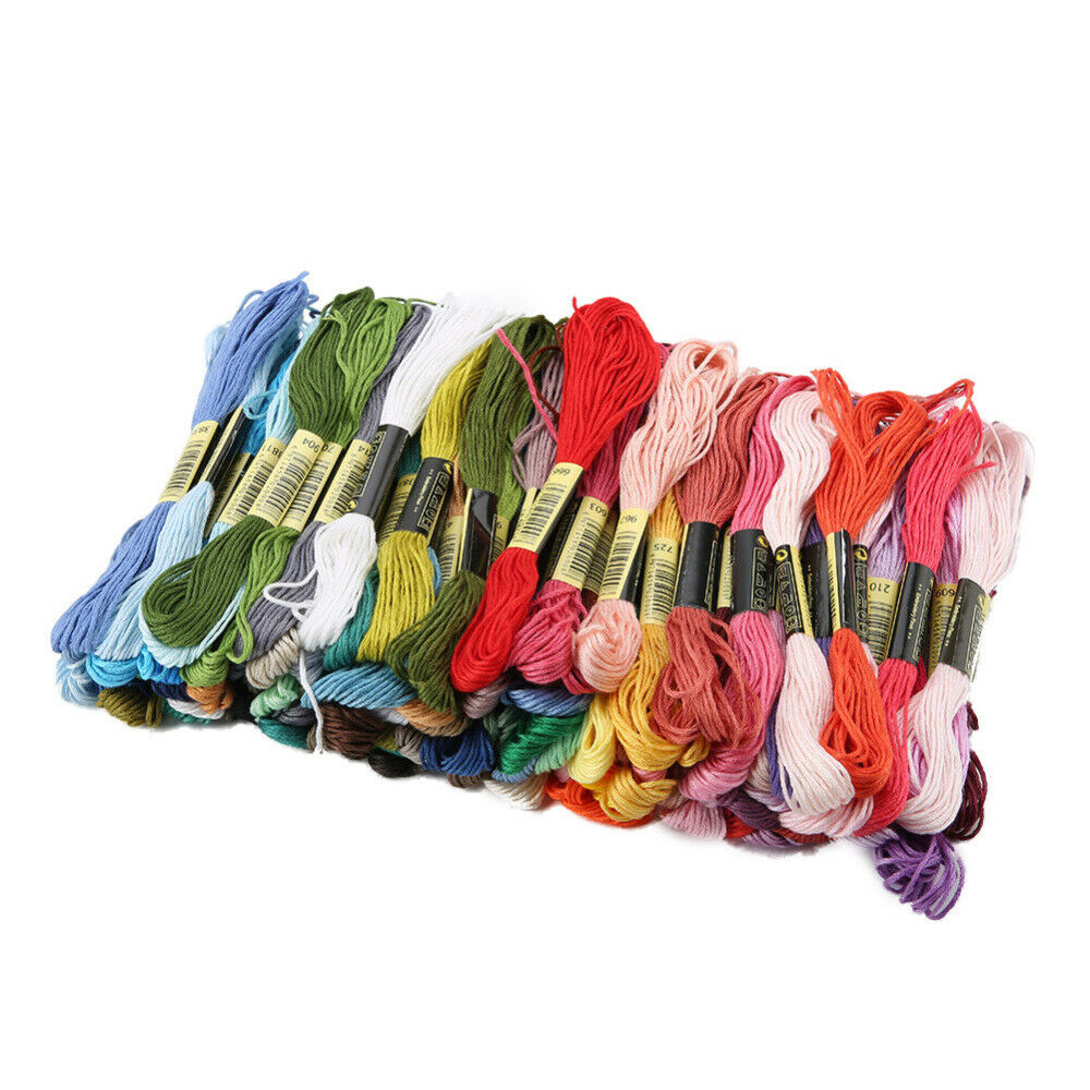 100 Multi Colors Cotton Line Floss Sewing Skeins Cross Stitch Thread Embroidery