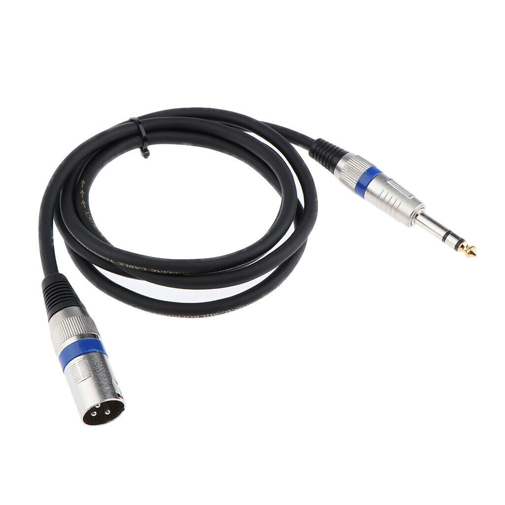5FT 6.35mm 1/4 Inch Stereo   Plug Male to XLR Male Plug Cable 1.5 Meters