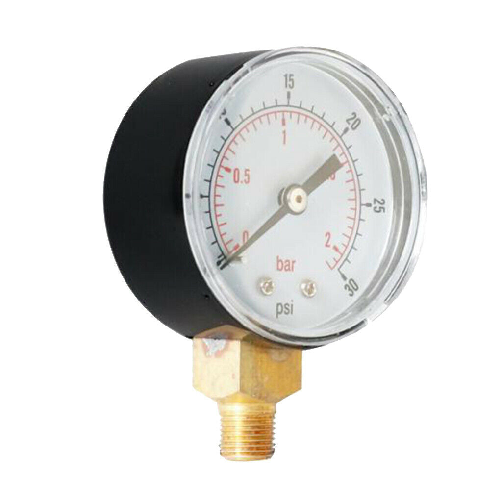 0-30PSi,0-2Bar Pressure Gauge for Air, Oil, Water- Hydraulic Pressure Gauge, BSP